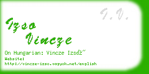 izso vincze business card